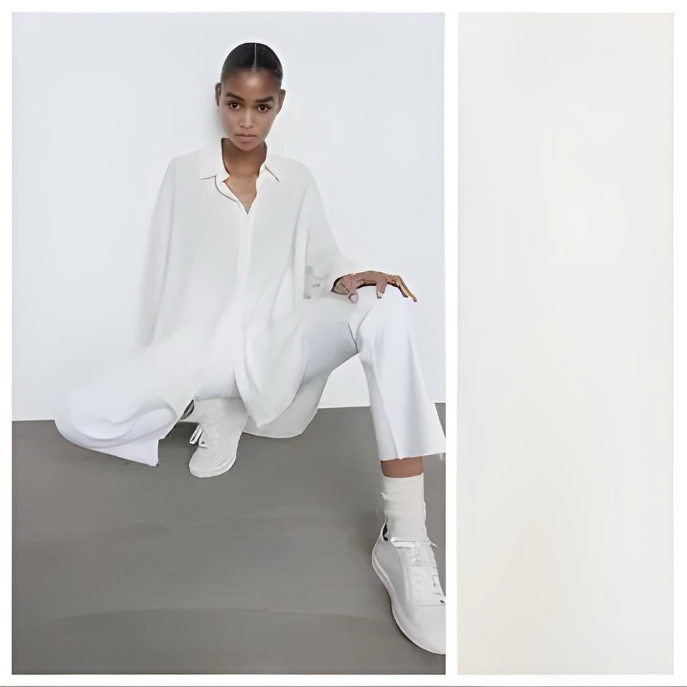 Zara Oversized Long Sleeve Button Shirt - White - XL - Picture 3 of 10